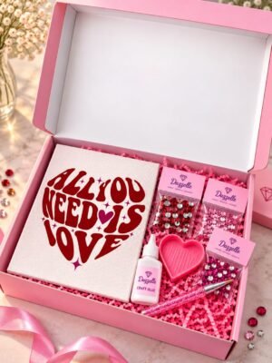 4 Canvas bedazzle kit - "All You Need Is Love" lettering
