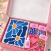 Canvas bedazzle kit - Abstract Blue Floral Design